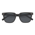 MONDO - High Fashion Square Horn Rimmed Sunglasses Black Smoke Tint