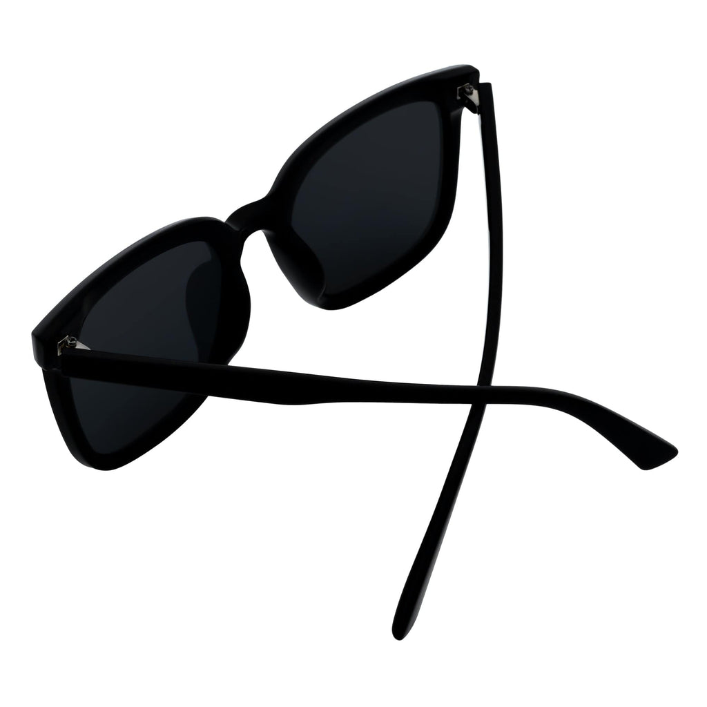 KATIE - Womens Polarized Oversize Square Cat-Eye Sunglasses Black Smoke