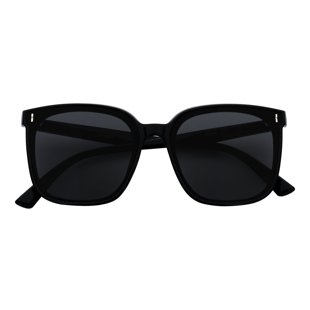 KATIE - Womens Polarized Oversize Square Cat-Eye Sunglasses Black Smoke