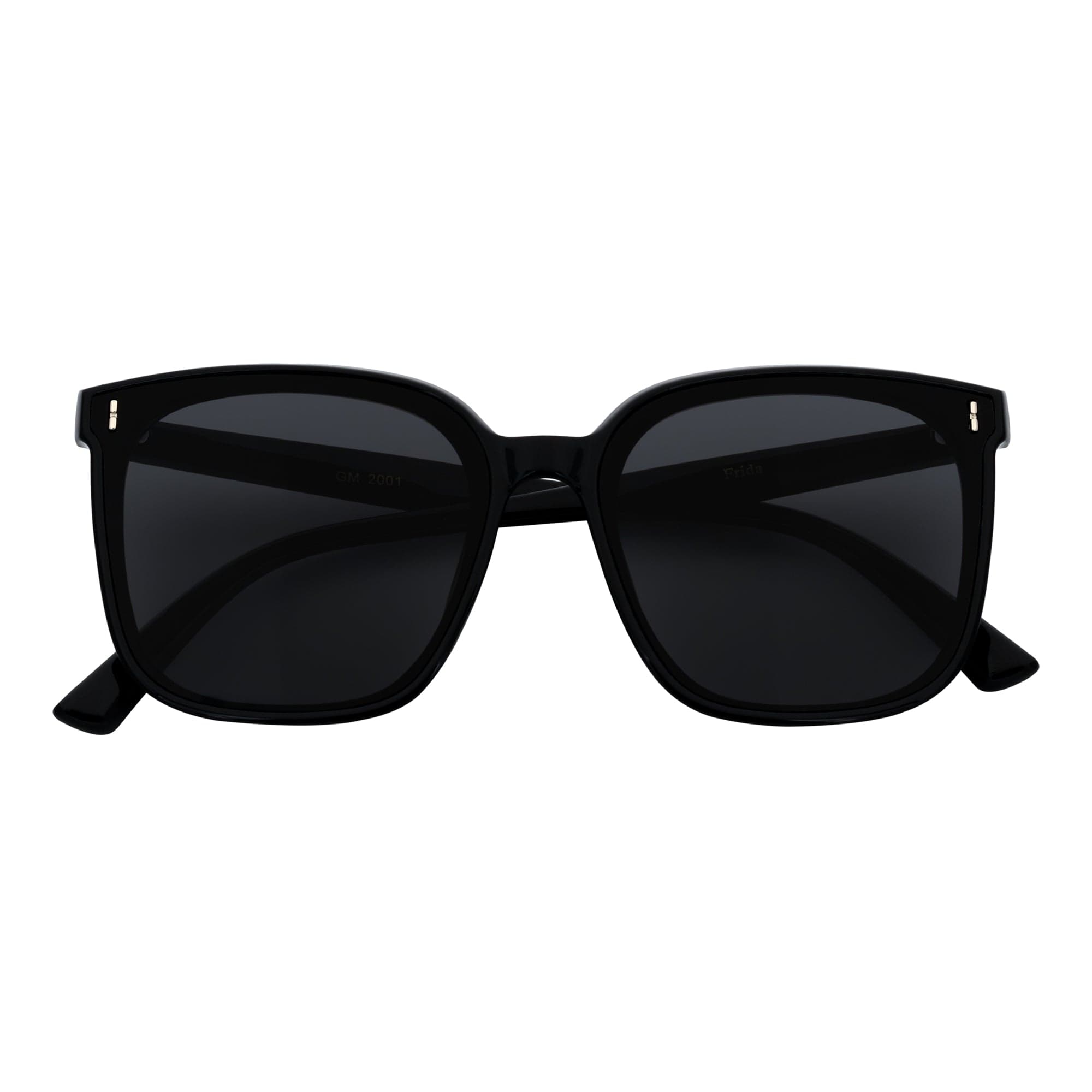 KATIE - Womens Polarized Oversize Square Cat-Eye Sunglasses Black Smoke