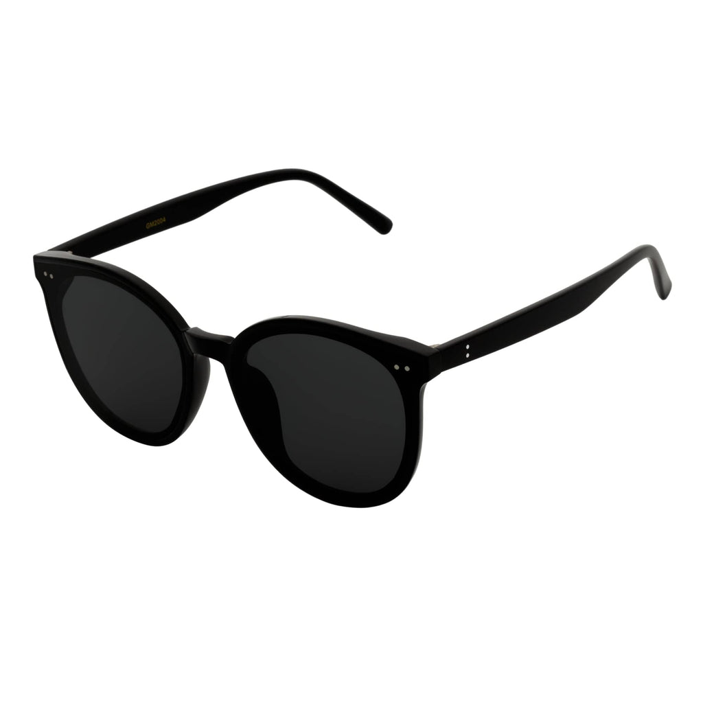 KYLEE - Polarized Womens Oversize 2 Pin Cat Eye Sunglasses Black Smoke