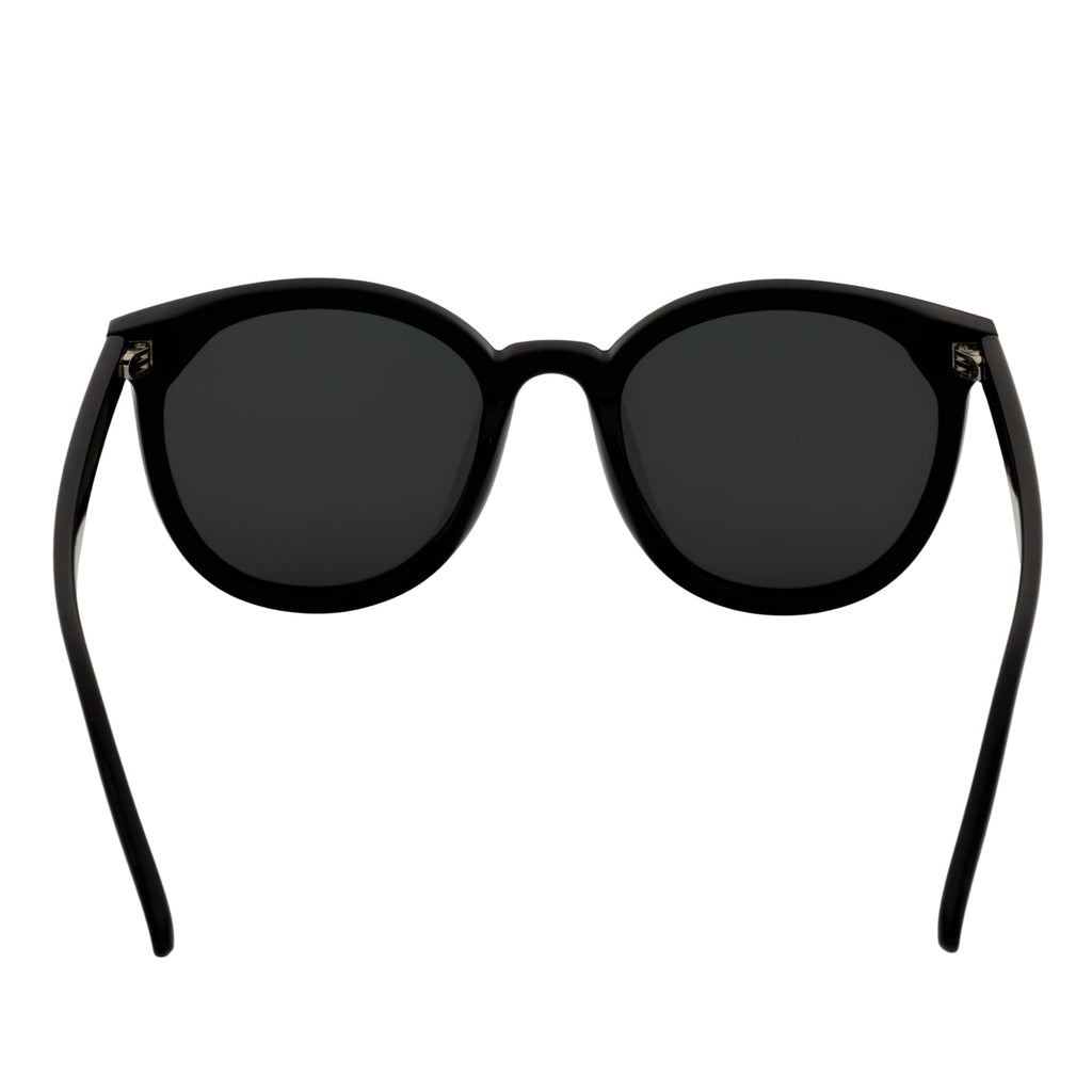 KYLEE - Polarized Womens Oversize 2 Pin Cat Eye Sunglasses Black Smoke