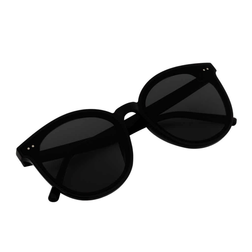KYLEE - Polarized Womens Oversize 2 Pin Cat Eye Sunglasses Black Smoke