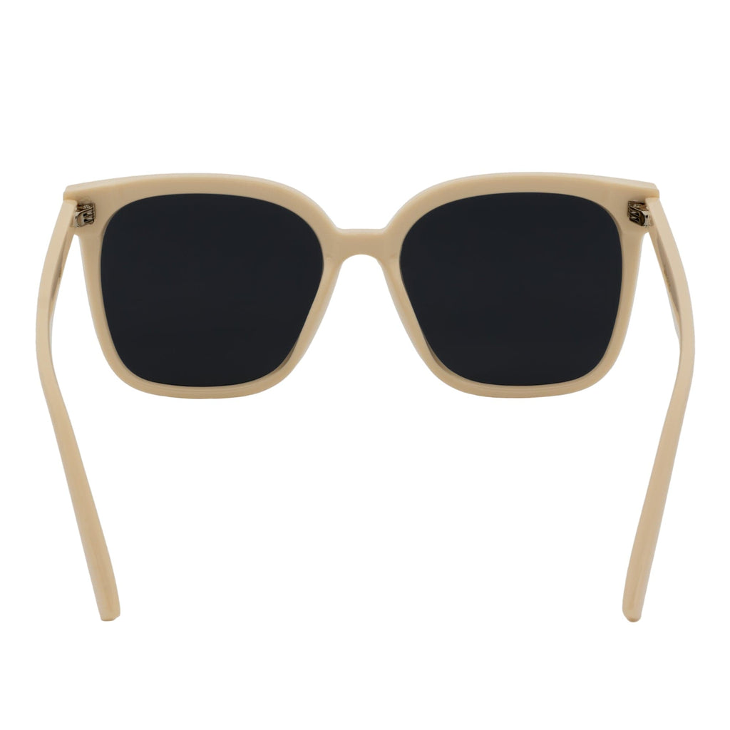MIA - Polarized Womens Oversize 3 Pin Cat Eye Sunglasses Creme Smoke Tint